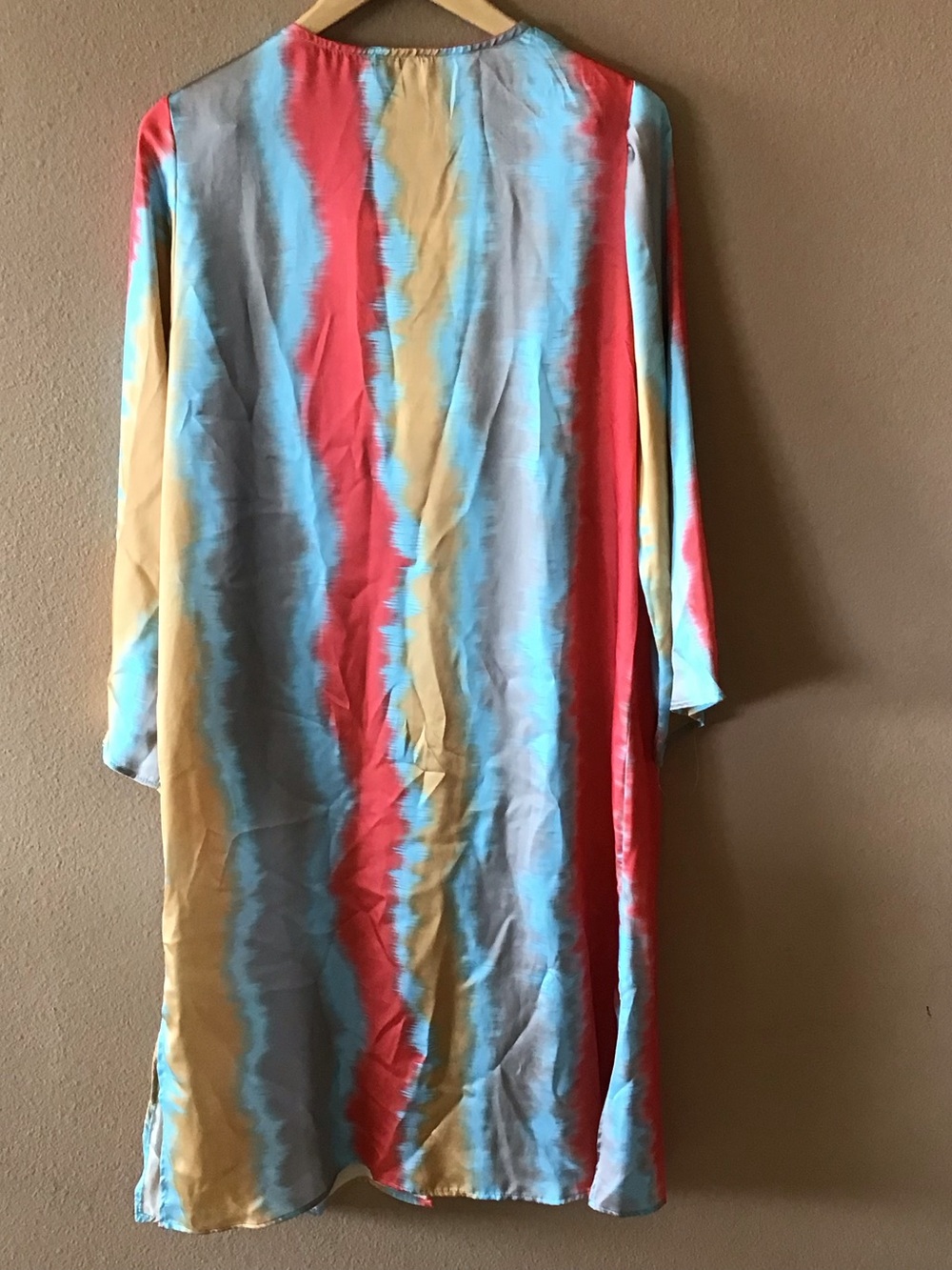 Adrienne Watercolors Satin Duster Kimono (S/M)